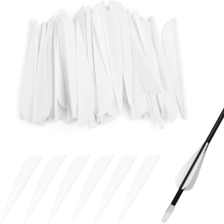 TY Archery 4 Inch Archery Fletches Plastic TPU Fletching Vanes Feathers Vane DIY for Archery Arrows Carbon Arrow Hunting Target Shooting - Pack of 50 - Image 1